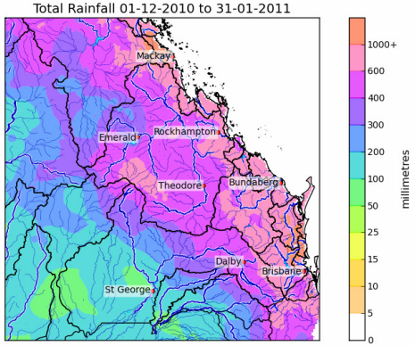December-January Rainfall - 2011 Yaamba Flood